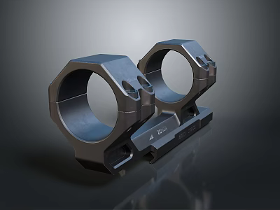 Tactical Weapon Scope Mount Rings With Dual Ring Metal Construction For Rifle Secure Attachment 3d model