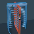 Commercial Turnstile Equipment with Blue Orange Frame and Metal Bars for Access Control