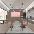 Bright Modern Stone Pot Potato Noodles Restaurant Interior With Cozy Dining And Open Serving Counter