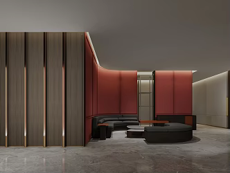 Modern Front Desk Front Desk Aisle 3d model