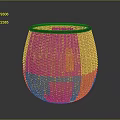 Orange Woven Basket With Black Rim On Dark Background For Home Decor