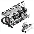 Professional Multiple Group Coffee Machine As Essential Daily Use Appliance With Stainless Steel Design
