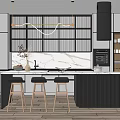 Modern Bar Chair Combination Open Bar Combination 3d model