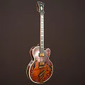 Classic Red Semi Hollow Body Electric Guitar With F Hole And Inlaid Fretboard Design