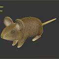 Brown 3D Mouse Toy Character With Big Ears Black Eyes And White Paws