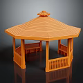 Wooden Octagonal Gazebo Outdoor Garden Structure With Classic Roof Railing And Bench