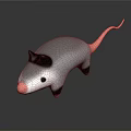 Cute Gray Opossum Toy With Black Ears Pink Nose And Pink Tail