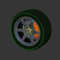 Hyundai tire wheel hub car tire 3d model