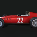 Vintage Red Race Car With Open Cockpit And Number 22 On Body