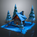 Commercial Outdoor Lighting Equipment For Snow Covered Wooden Cabins