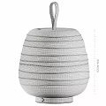 White Cylindrical Table Lamp with Horizontal Striped Texture and Modern Design 3d model