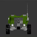Green Off Road Vehicle With Multiple Large Wheels And Unique Design Structure 3d model