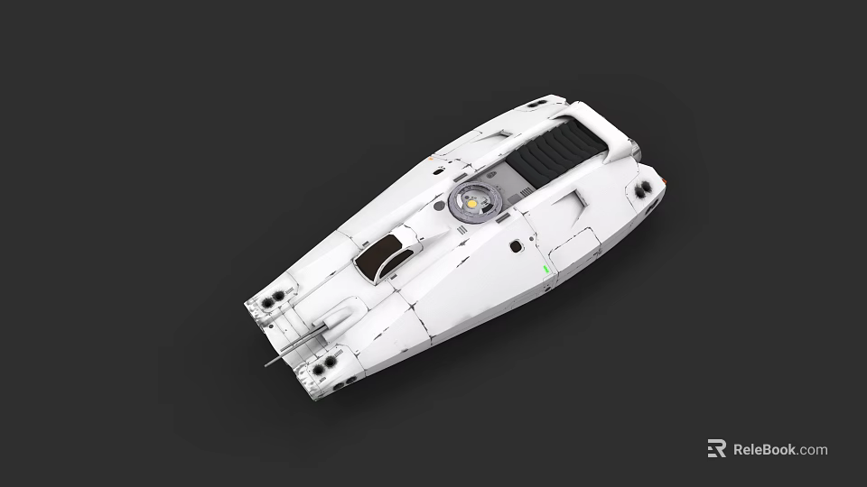 White Compact Functional Mechanical Device With Circular Component And Surface Panels 3d model 