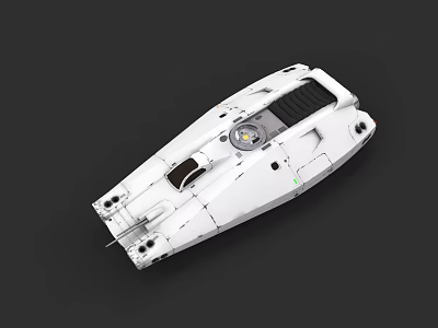 White Compact Functional Mechanical Device With Circular Component And Surface Panels 3d model