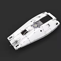 White Compact Functional Mechanical Device With Circular Component And Surface Panels