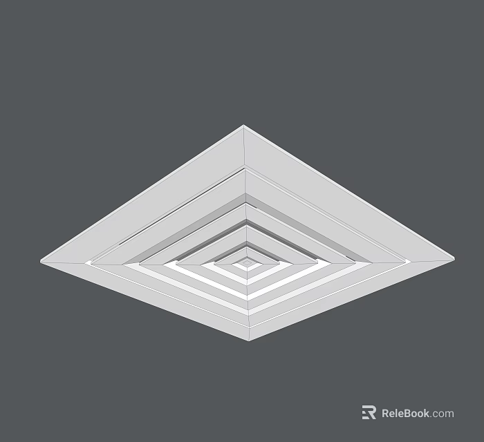Modern Ceiling Air Conditioner Vent Featuring White Layered Geometric Diamond Design 3d model