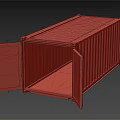 Worn Green Metal Shipping Container With Open Door And Spacious Empty Interior 3d model