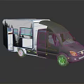 Modern Camper Van Exterior Featuring Tree Graphics And Reflective Surface Design 3d model