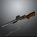Detailed Classic Rifle With Wooden Stock Metal Barrel And Decorative Design