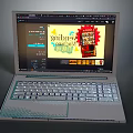 Modern Laptop With Digital Screen Display And Interface Elements