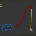 Modern Black And Green Vacuum Cleaner With Long Hose And Roller Base