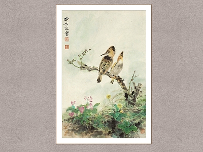 Decorative Painting Dai Shengbird Tian Shiguang Flower and Bird Painting model