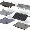Architectural Roof Components With Traditional Sloped Designs And Various Tile Styles