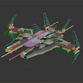 Electric Toy Fighter Jet Model With Building Blocks Detailed Design And Light Effects