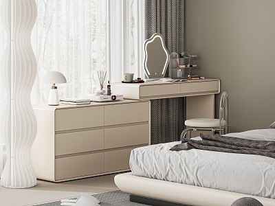 Dressing table bucket cabinet, cream e-commerce products dressing table bedroom model