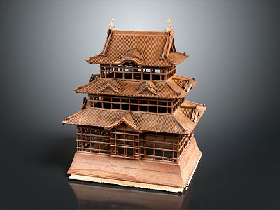 Japanese-style cartoon architecture 3d model