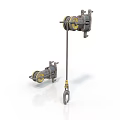 Mechanical Lifting Pulley System With Metal Chain And Hook Components