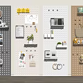 Pegboard Wall Decor with Photos Plants and Home Accessories for Modern Spaces