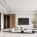Modern Living Dining Room Interior Design With Sofa Dining Table And Wooden Cabinets