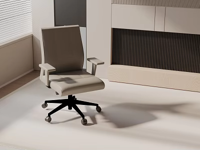 Modern Light Gray Office Chair with Armrests and Wheels for Office Use 3d model