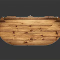 Elegant Wooden Arched Display Shelf With Decino Branding And Multiple Shelves