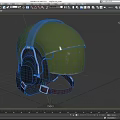 Military Tactical Weapon Helmet With Green Shell Headphones And Face Mask