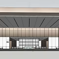 Modern Lobby Front Desk Interior Design With Marble Walls Glass Partitions And Seating