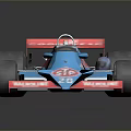 Number 36 Blue Red Vintage Racing Car Model With Marlboro Logo And Gold Wheels