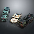 Military Vehicles Showcasing Different Camouflage Patterns Armored Structures And Tactical Designs 3d model