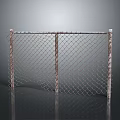 Rustic Chain Link Fence Structure With Metal Posts And Wire Mesh Design 3d model