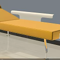 Modern Yellow Lounge Chair Furniture Series With Metal Frame And 3D Model Design