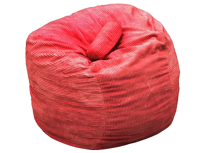 Cozy Red Striped Bean Bag Chair for Home Living Room Relaxation 3d model