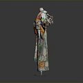Traditional Japanese Kimono With Colorful Floral Patterns Displayed On Mannequin Stand