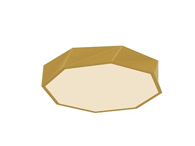 Modern Golden Polyhedral Ceiling Light With Geometric Design And Cream Illumination 3d model