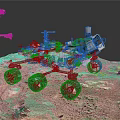 Mars Rover Exploration Vehicle On Martian Surface With Mechanical Arm And Scientific Instruments