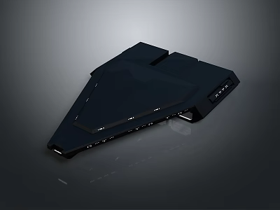 Futuristic Black Spacecraft with Sleek Aerodynamic Design for Deep Space Exploration Missions 3d model