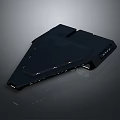 Futuristic Black Spacecraft with Sleek Aerodynamic Design for Deep Space Exploration Missions