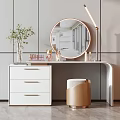 Modern Dressing Table Makeup Stool Combination 3d model
