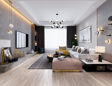 modern living room 3d model