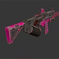 Pink And Black Modern Tactical Rifle With Scope Magazine And Stylish Design